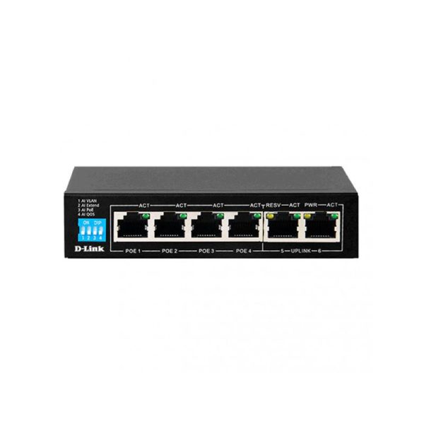 سوییچ 6 پورت +PoE دوربرد مدل DES-F1006P-E دی لینک