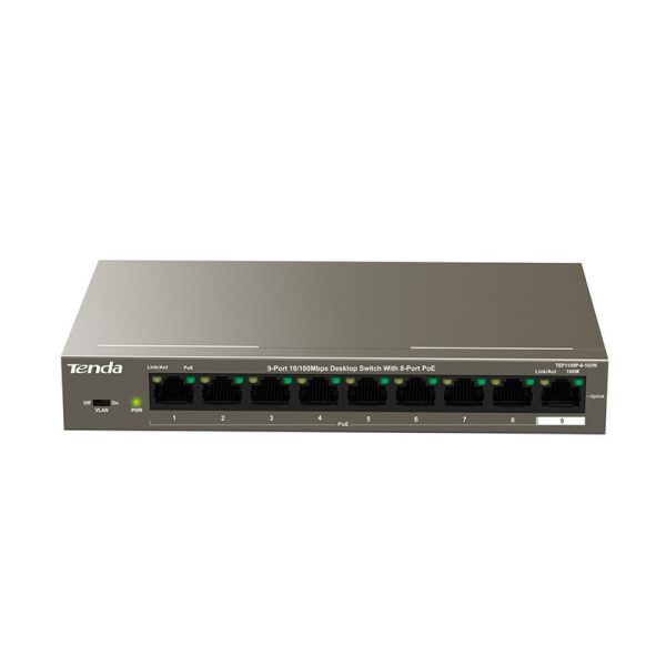 سوییچ ۹ پورت فست اترنت PoE مدل TEF1109P-8-102W تندا
