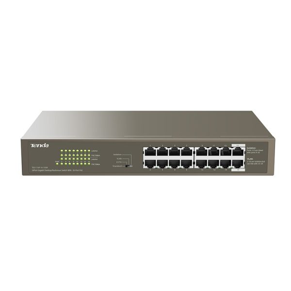 سوییچ ۱۶ پورت گیگابیتی PoE مدل TEG1116P-16-150W تندا